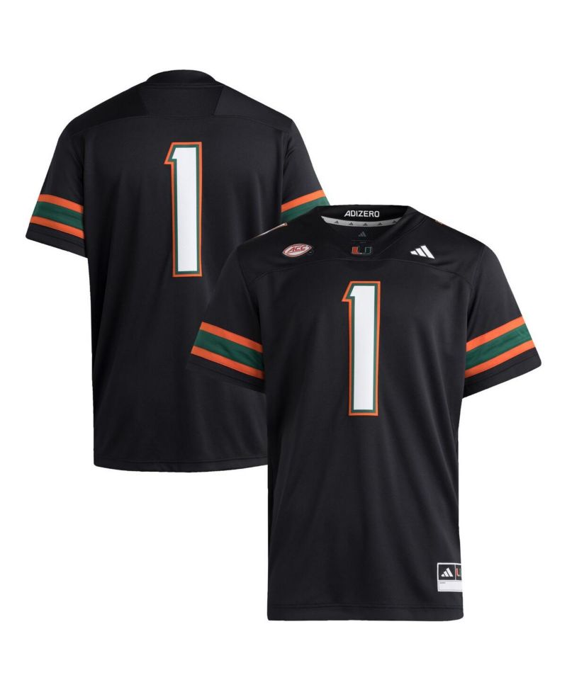 Men's 1 Black Miami Hurricanes Premier Jersey