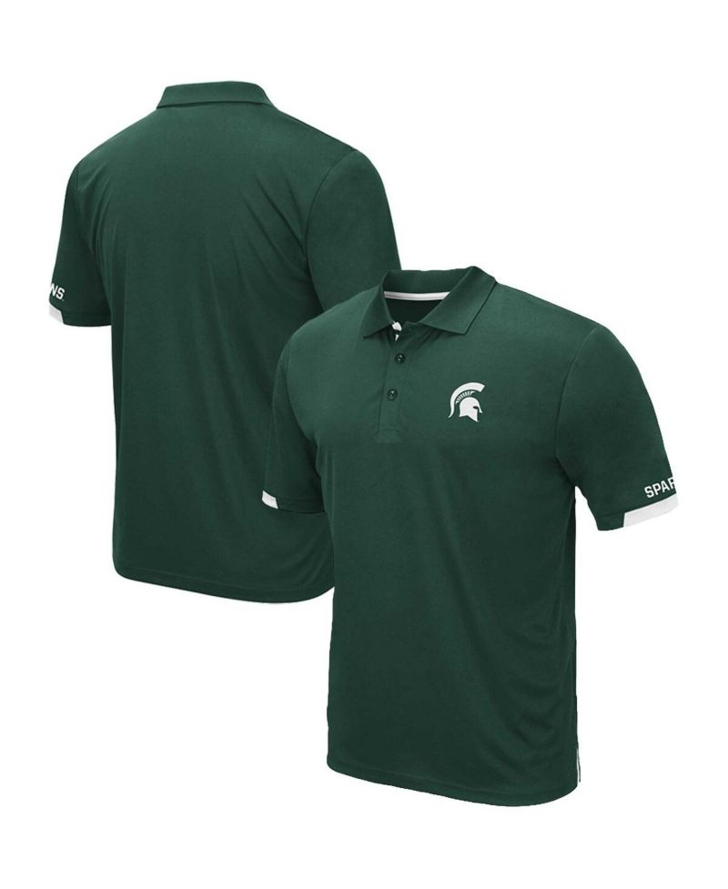 Men's Green Michigan State Spartans Big and Tall Santry Polo Shirt
