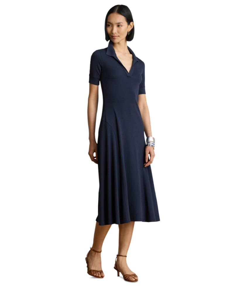 Women's Rib Knit Collared Dress