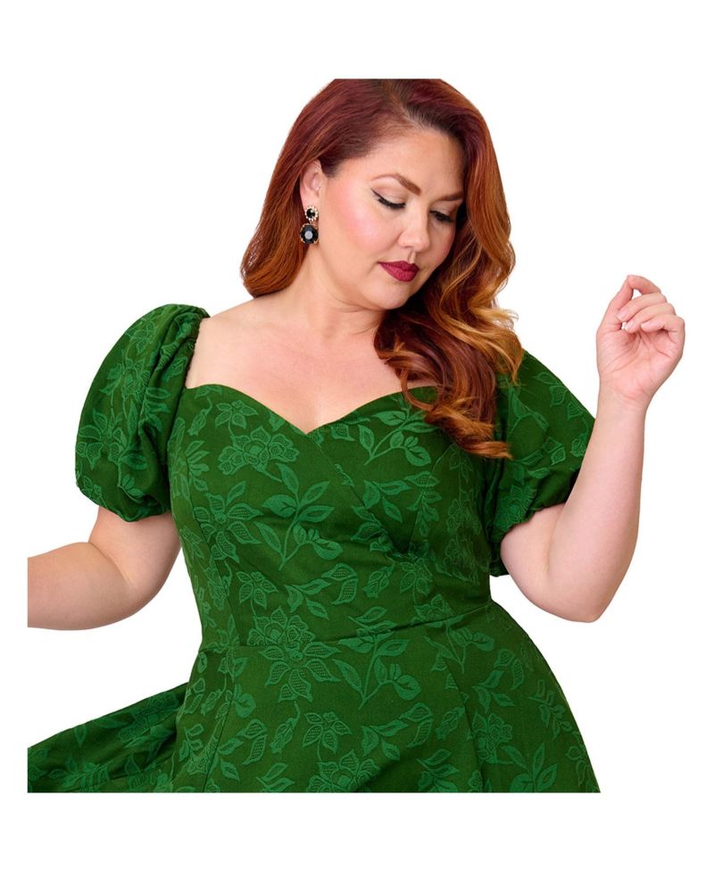Plus Size Jacquard Sweetheart Swing Dress