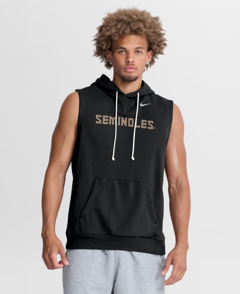 Men's Black Florida State Seminoles 2026 Sideline Sleeveless Dri-FIT Hoodie