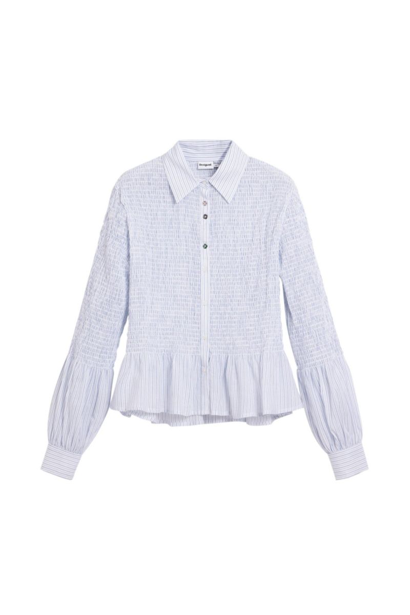 Women's Gathered striped shirt