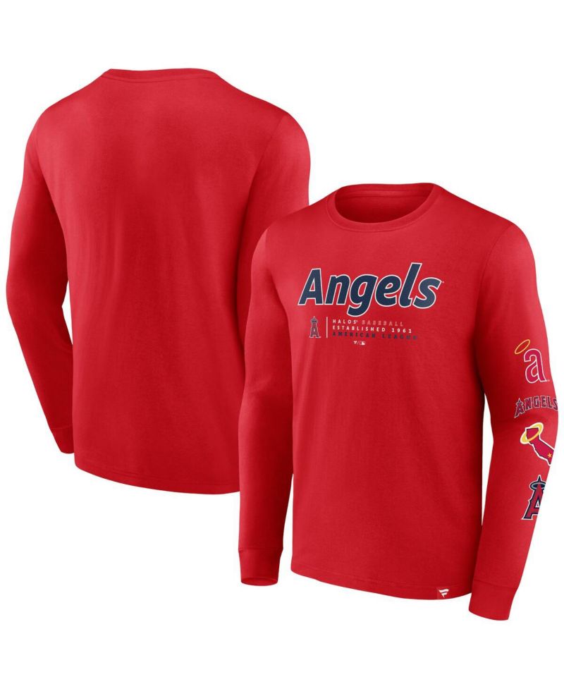 Men's Red Los Angeles Angels Strike the Goal Long Sleeve T-Shirt