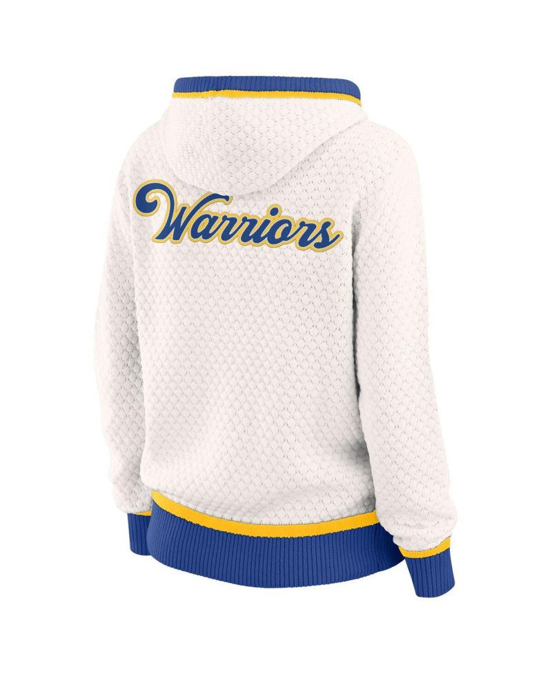 Women's Cream Golden State Warriors Plus Size Hoodie Sweater