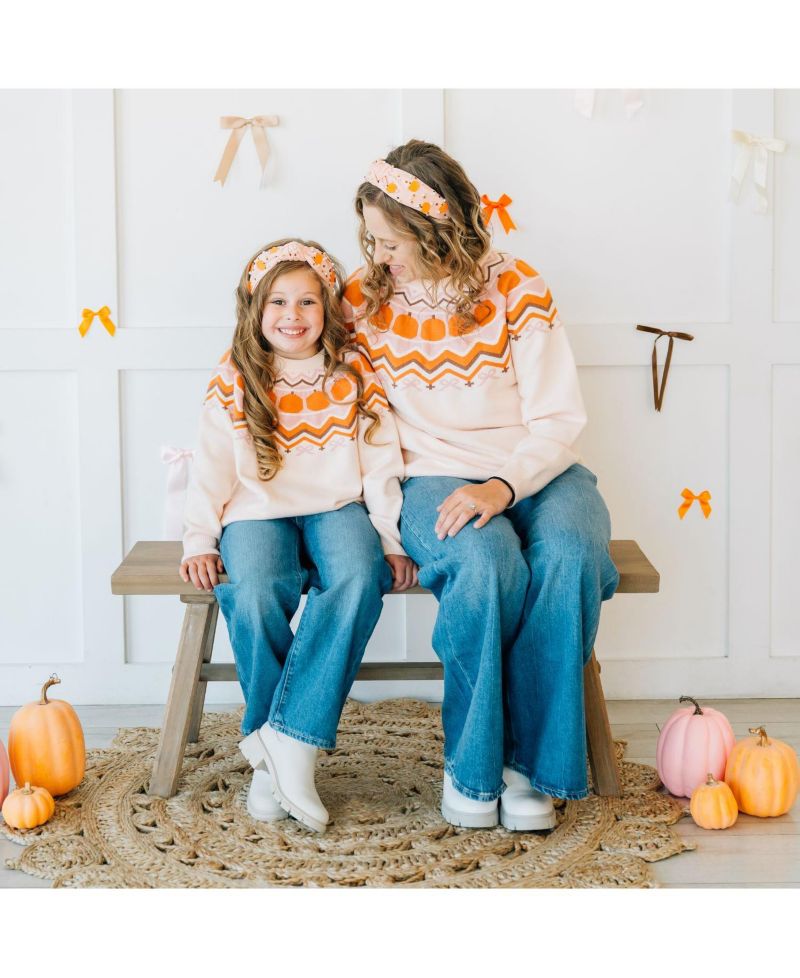 Toddler Girls Pumpkin Fair Isle Sweater