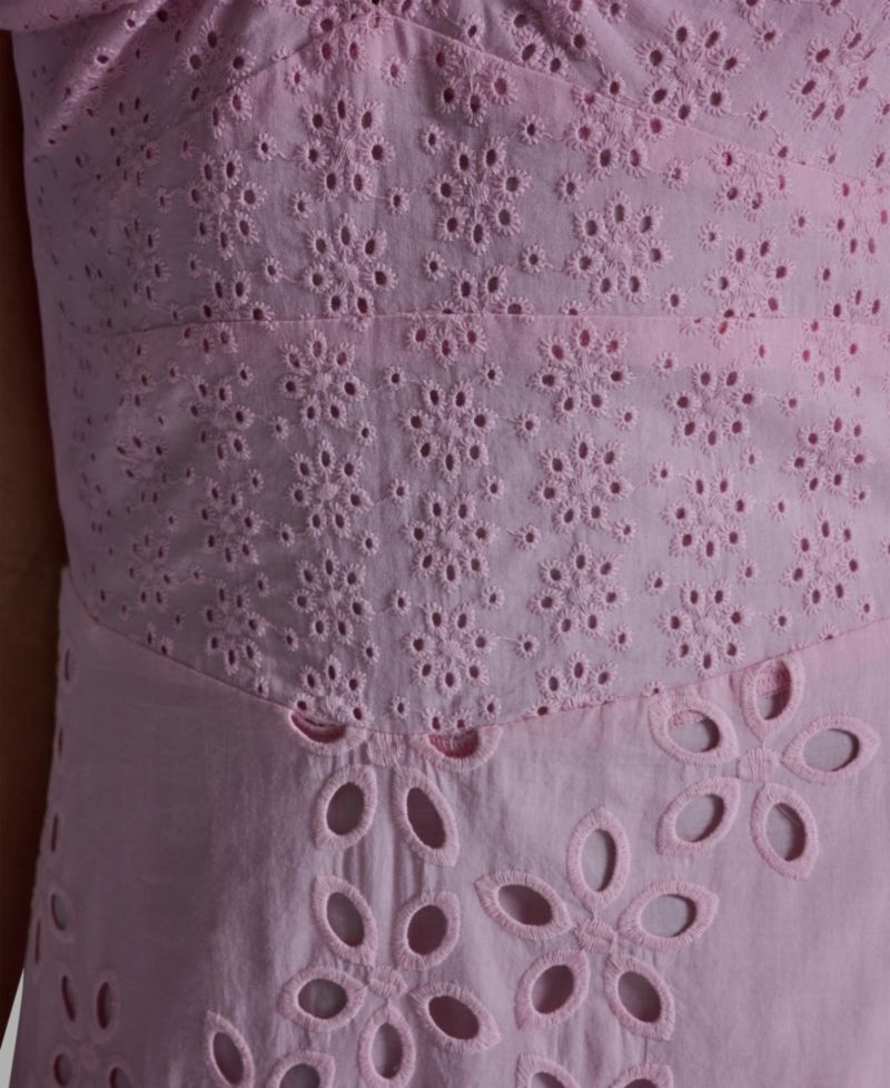 Women's Sweetheart Neck Keyhole Eyelet Maxi Dress