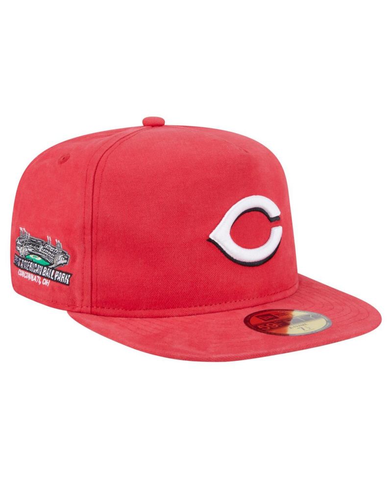 Men's Red Cincinnati Reds Championship Side Flag A-Frame 59FIFTY Fitted Hat