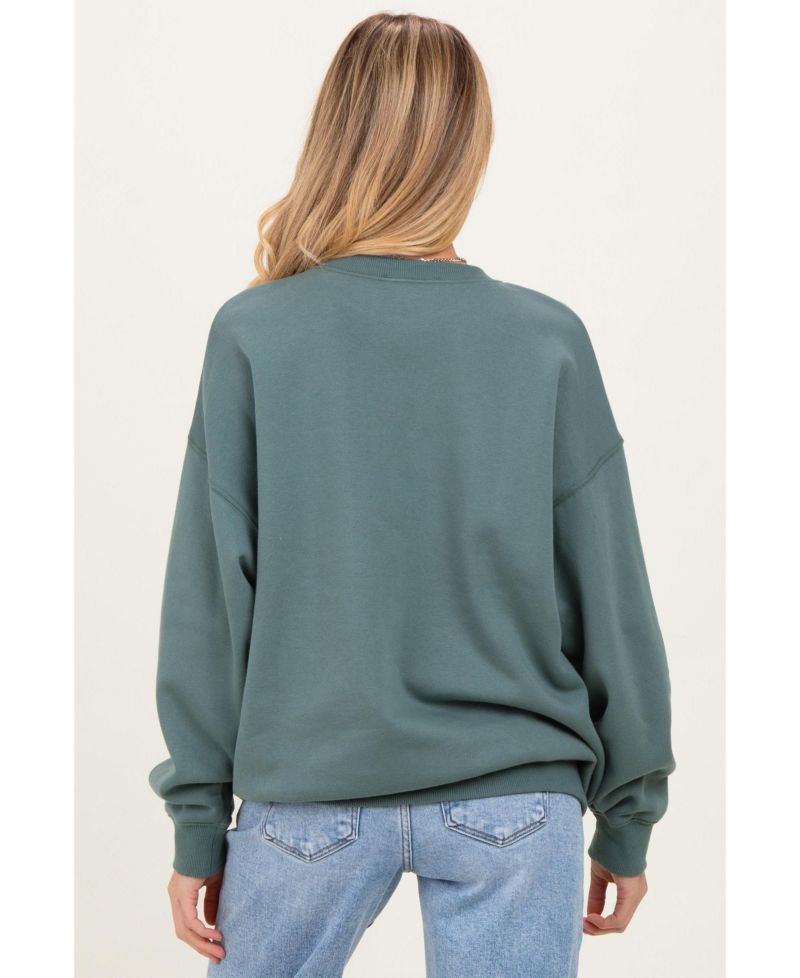 Maternity Oversized Fleece Crewneck Sweatshirt