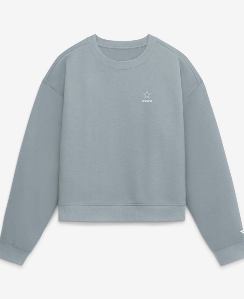 Women's Blue Dallas Cowboys Oversized Clutch Tri-Blend Sweatshirt