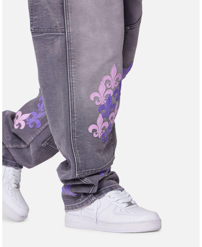 Men's Ultra Baggy Fleur Embroidered Carpenter Pants