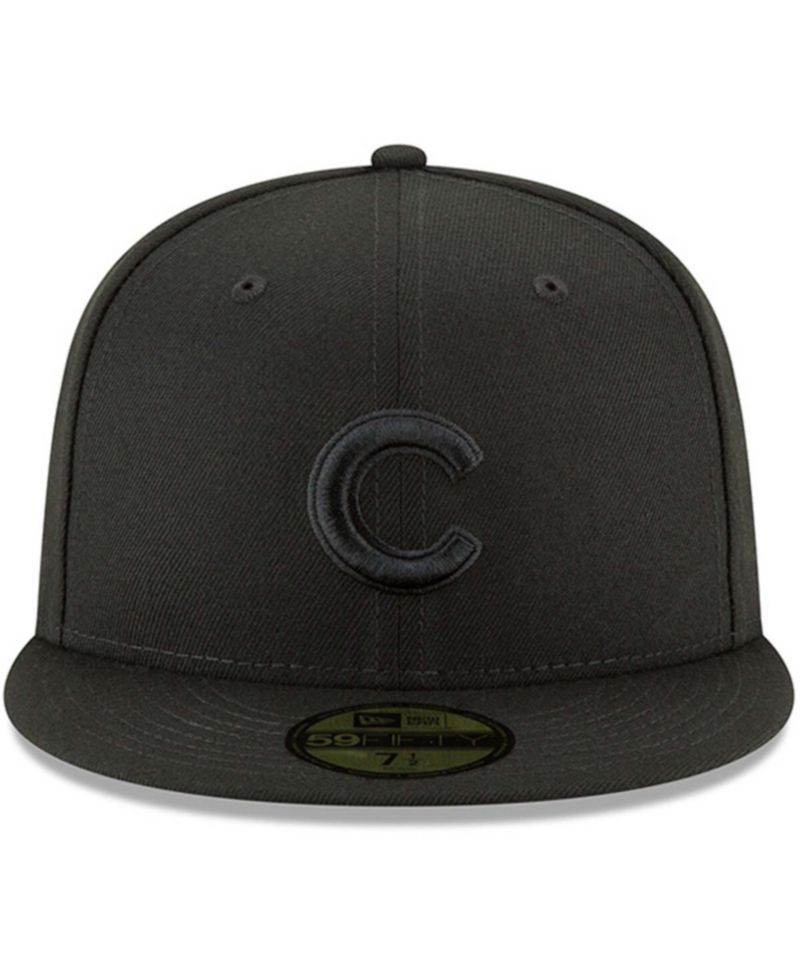 Men's Black Chicago Cubs Primary Logo Basic 59FIFTY Fitted Hat