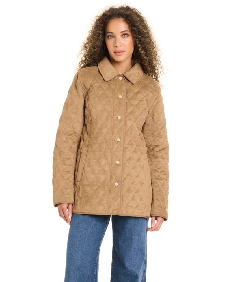 Women's Faux Sude Quilted Coat