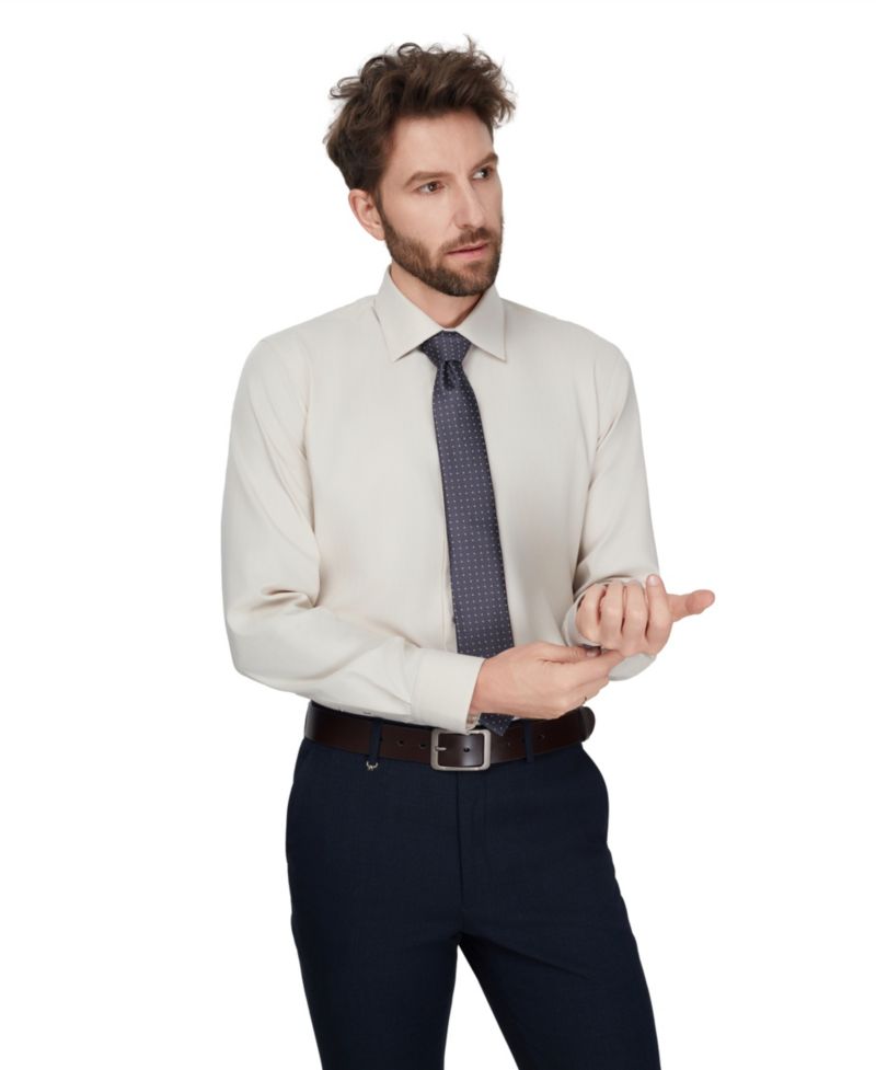 Men's Herringbone Long-Sleeve Dress Shirt