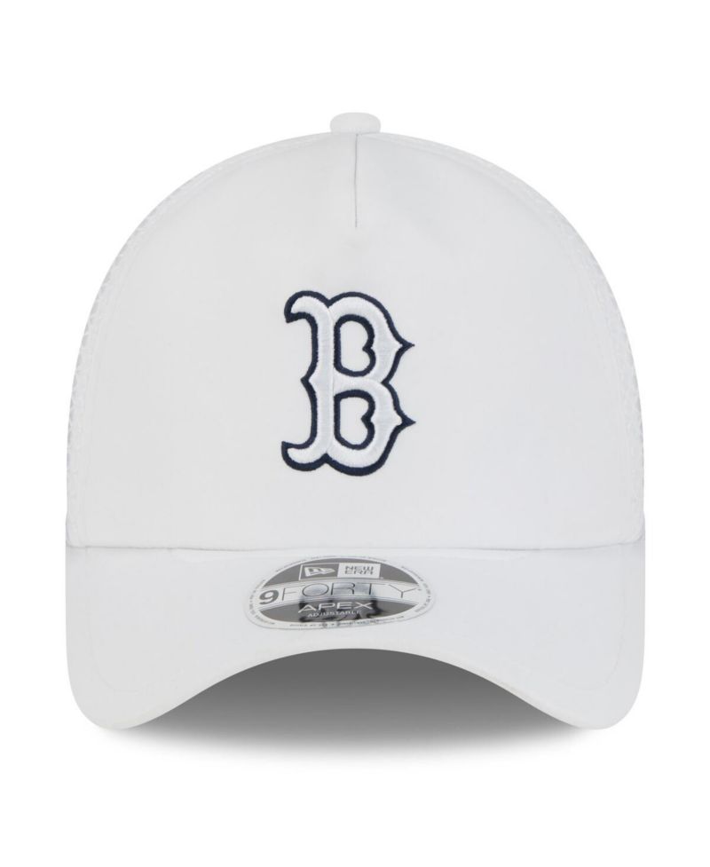 Men's White Boston Red Sox 2026 Batting Practice Apex 9FORTY Adjustable Trucker Hat
