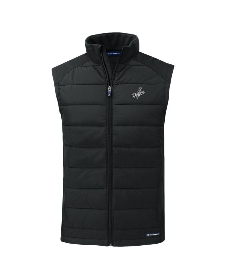 Men's Black Los Angeles Dodgers Evoke Hybrid Eco Softshell Full-Zip Vest