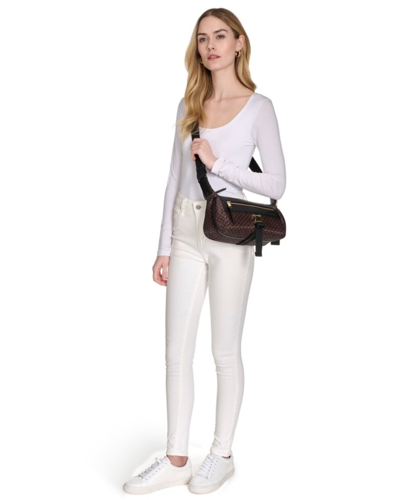 Elora Nylon Mini Signature Top Zipper Crossbody