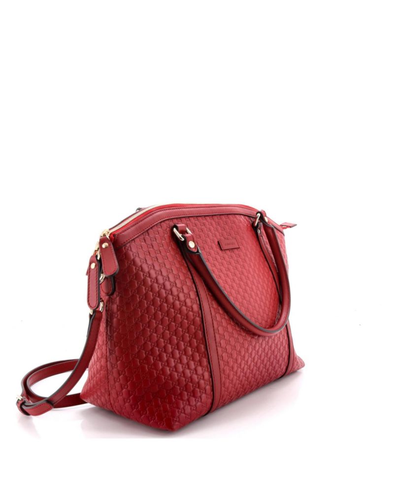 Medium Britt Convertible Dome Satchel Microguccissima Leather