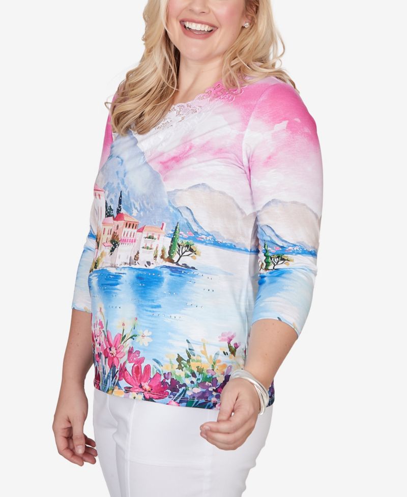 Petite The Royal Treatment Embellished Lake Como Scenic Top