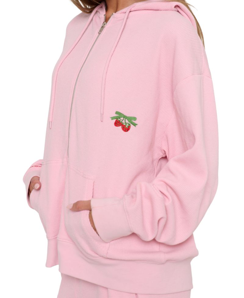 Juniors' Life Is Sweet Graphic Kangaroo-Pocket Full-Zip Hoodie