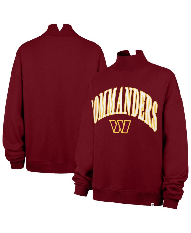 Women's Washington Commanders Vantage Oversized Mock-Neck Cropped Sweatshirt