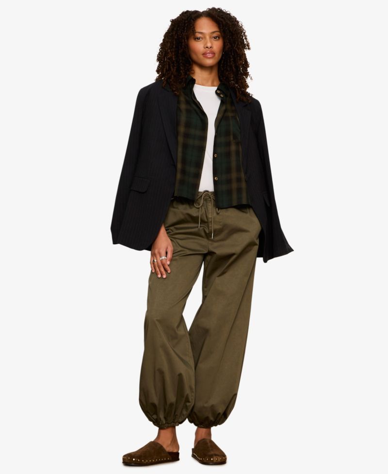 Women's Cropped Balloon Leg Pull-On Pants