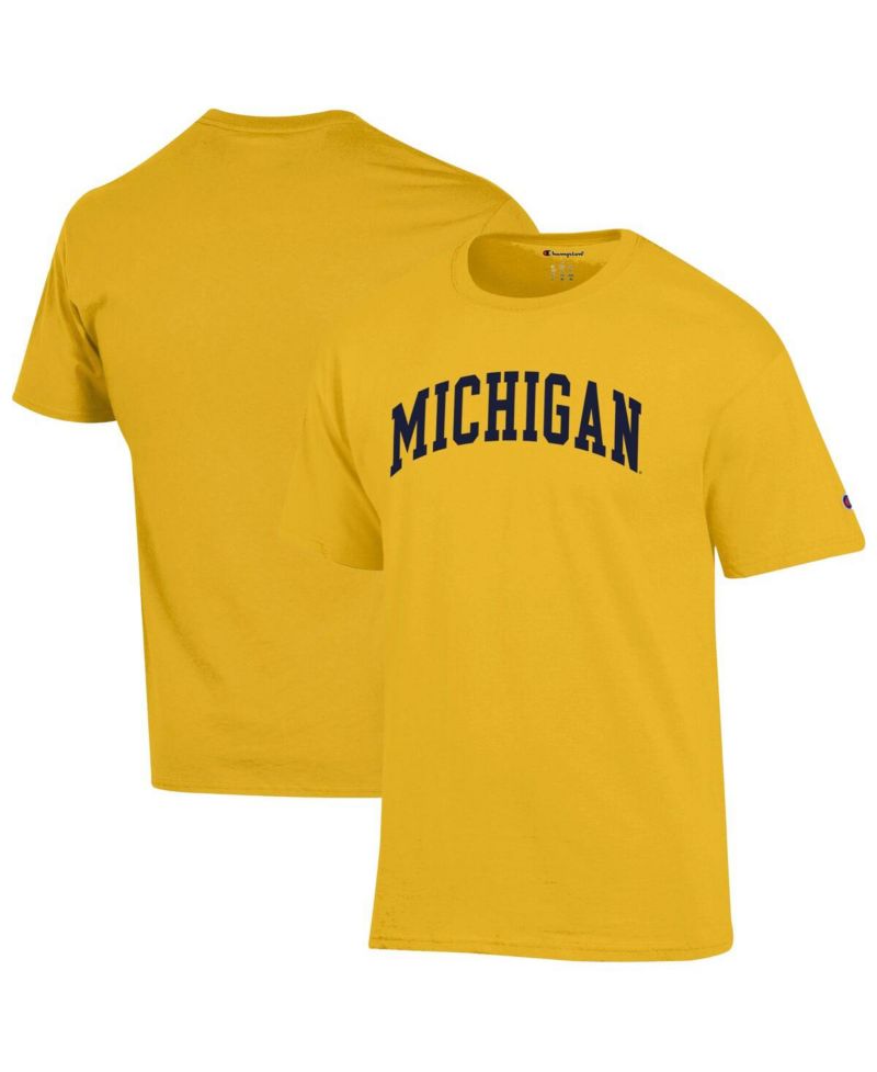 Men's Maize Michigan Wolverines Basic Arch T-Shirt