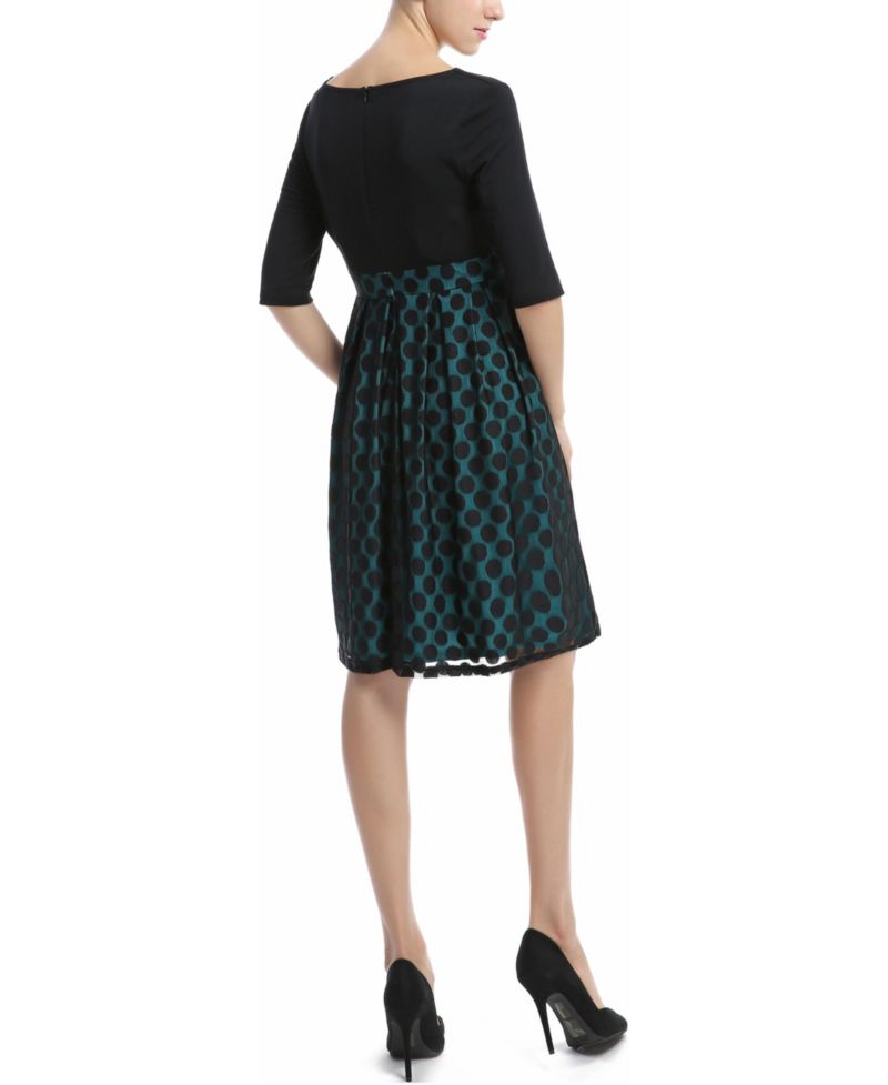 Women's V-Neck Polka Dot Lace Dress