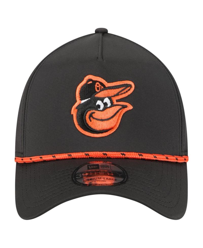 Men's Black Baltimore Orioles 39THIRTY A-Frame Perforated Flex Hat