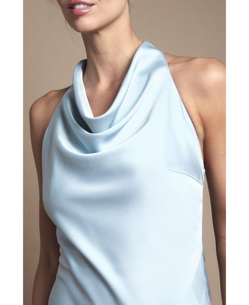 Women's Satin Maxi Bridesmaid Dress