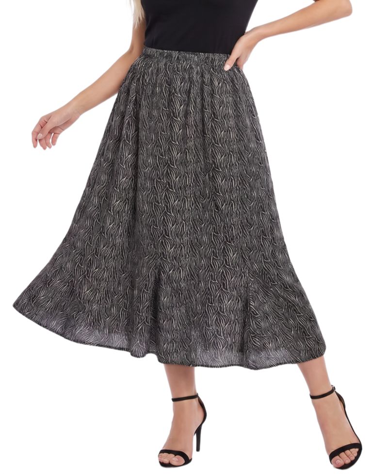 Petite High-Waisted Midi A-Line Skirt