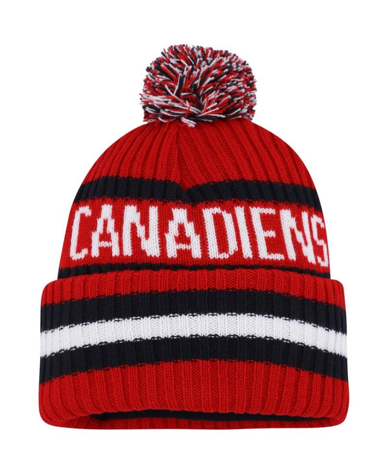Men's Red Montreal Canadiens Bering Cuffed Knit Hat with Pom
