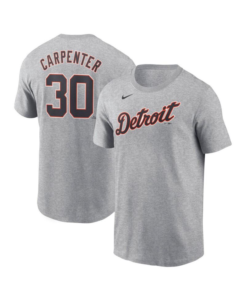 Men's Kerry Carpenter Gray Detroit Tigers Fuse Name & Number T-Shirt