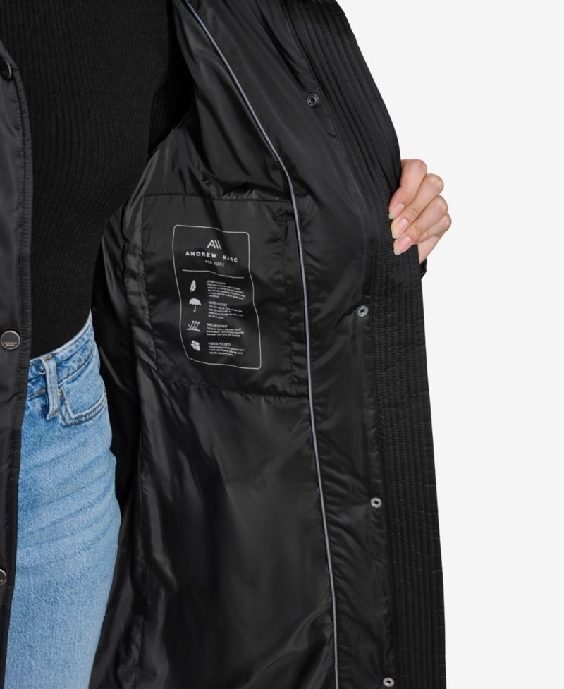 Women's Emery Luster Down Coat with Faux Fur Collar