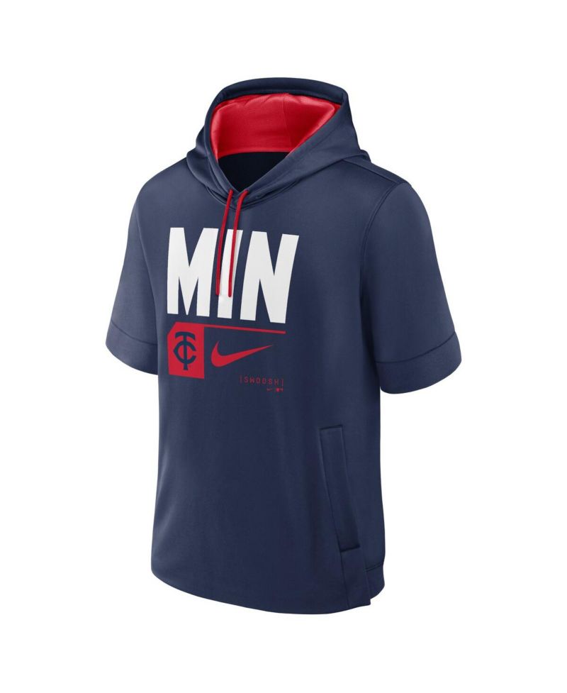 Men's Navy Minnesota Twins Tri Code Lockup Short Sleeve Pullover Hoodie