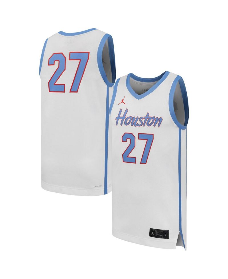 Men's 27 White Houston Cougars Replica Basketball Jersey