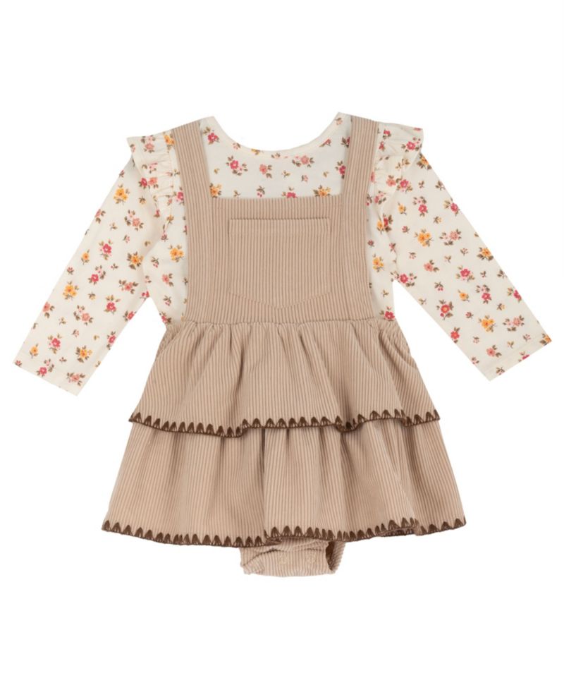 Baby Girls' Fall Corduroy Top and Romper, 2-Piece Set