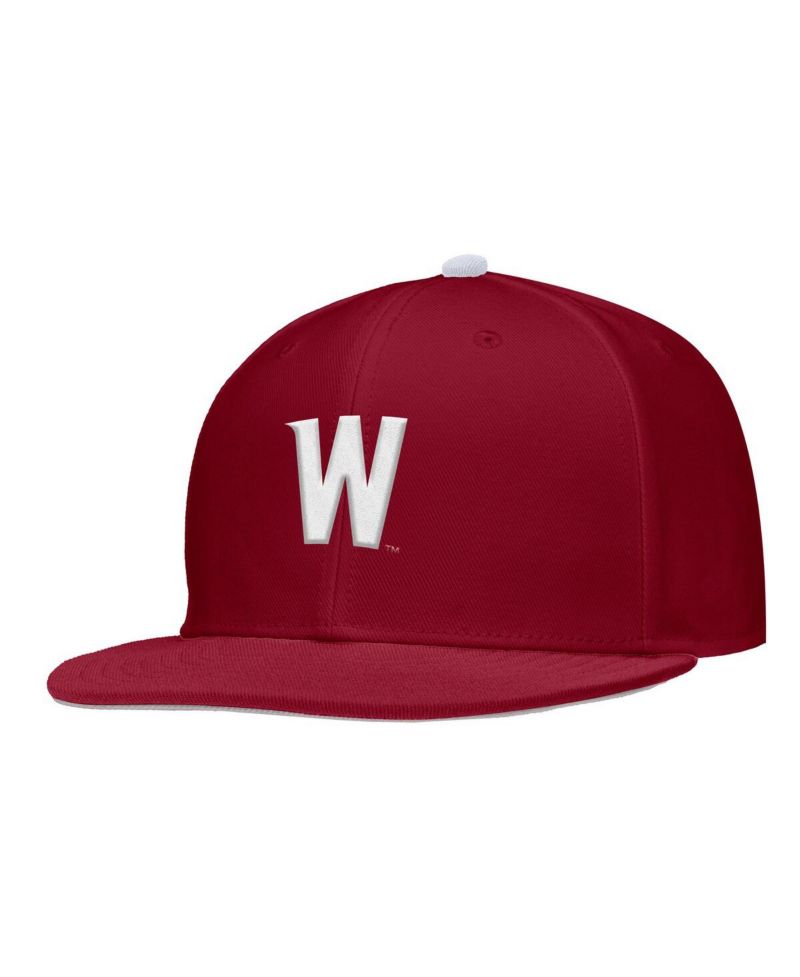 Men's Crimson Washington State Cougars On-Field Baseball Performance Fitted Hat