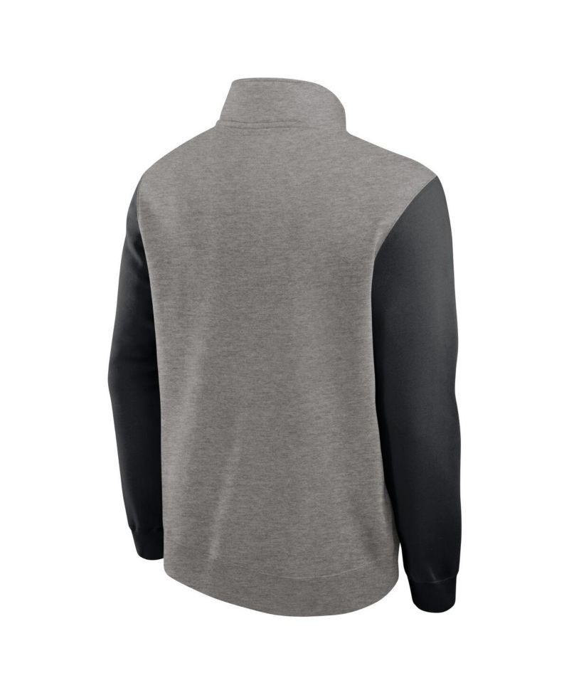 Men's Heather Gray/Black Kentucky Wildcats Club Fleece Half-Zip Pullover Sweatshirt