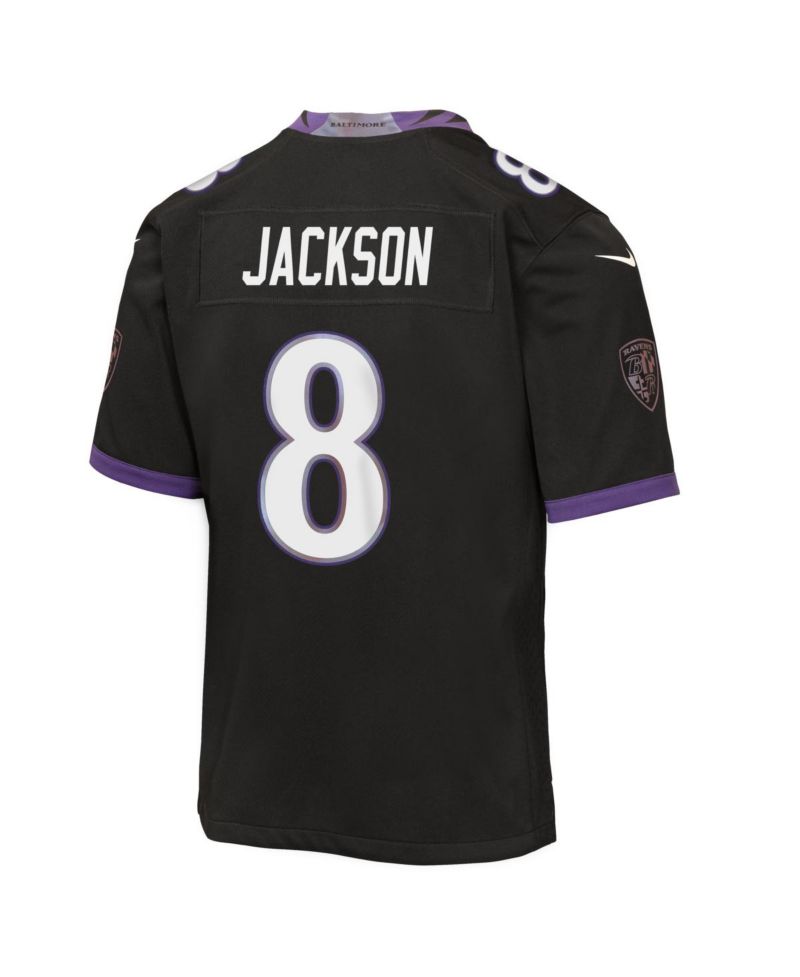 Big Boys and Girls Lamar Jackson Black Baltimore Ravens Alternate Game Jersey