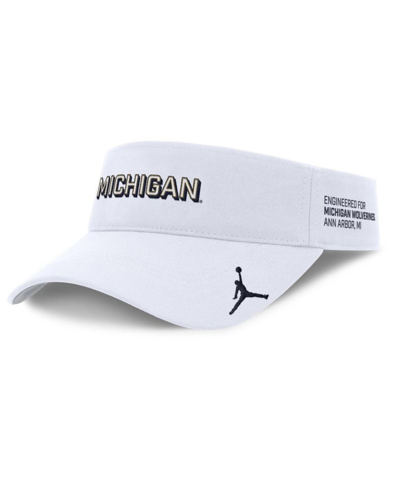 Men's White Michigan Wolverines 2025 On-Field Gameday Performance Ace Adjustable Visor Hat