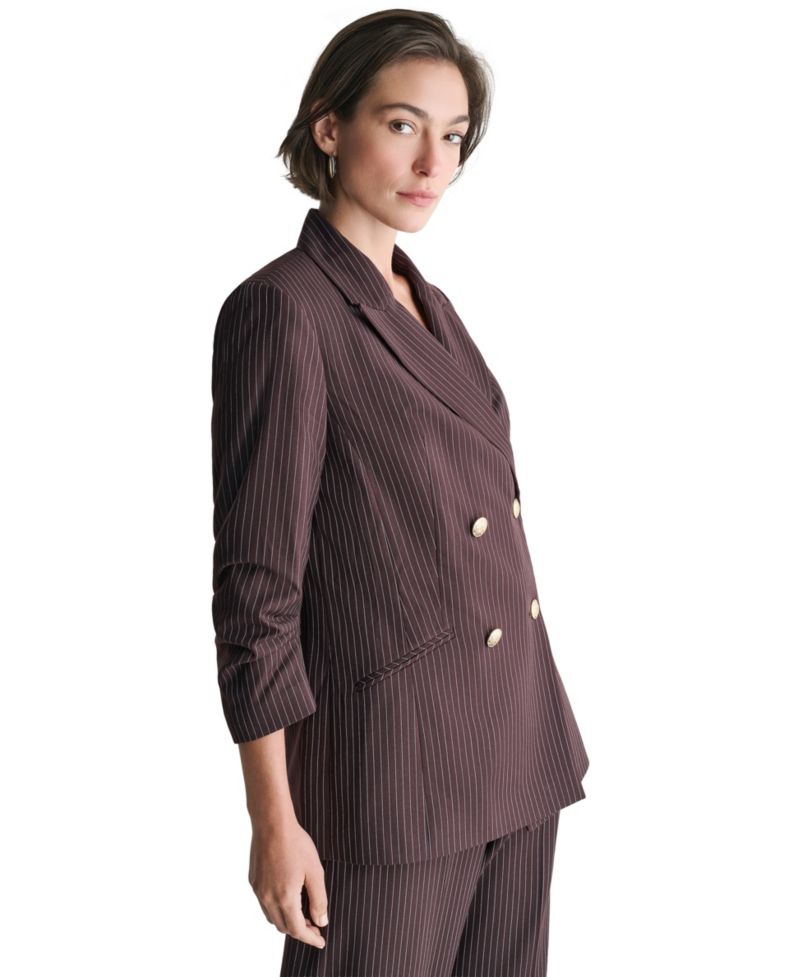 Women's Double-Breasted Pinstripe Blazer