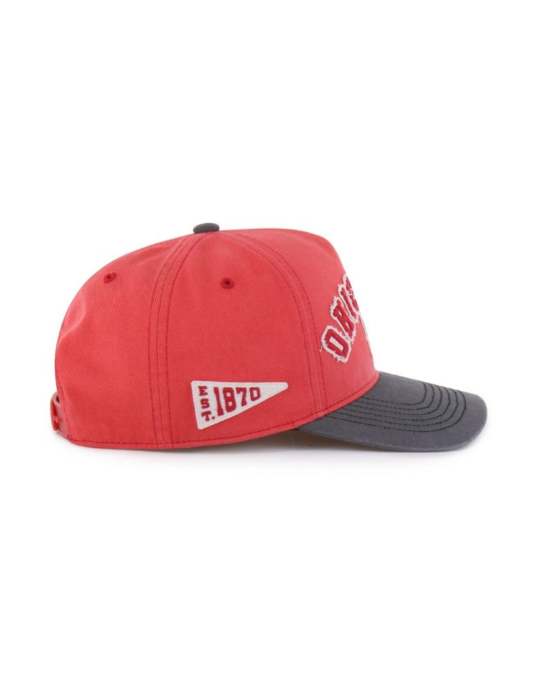 Men's and Women's '47 Red/Black Ohio State Buckeyes Well-Worn Calderwood Hitch Adjustable Hat