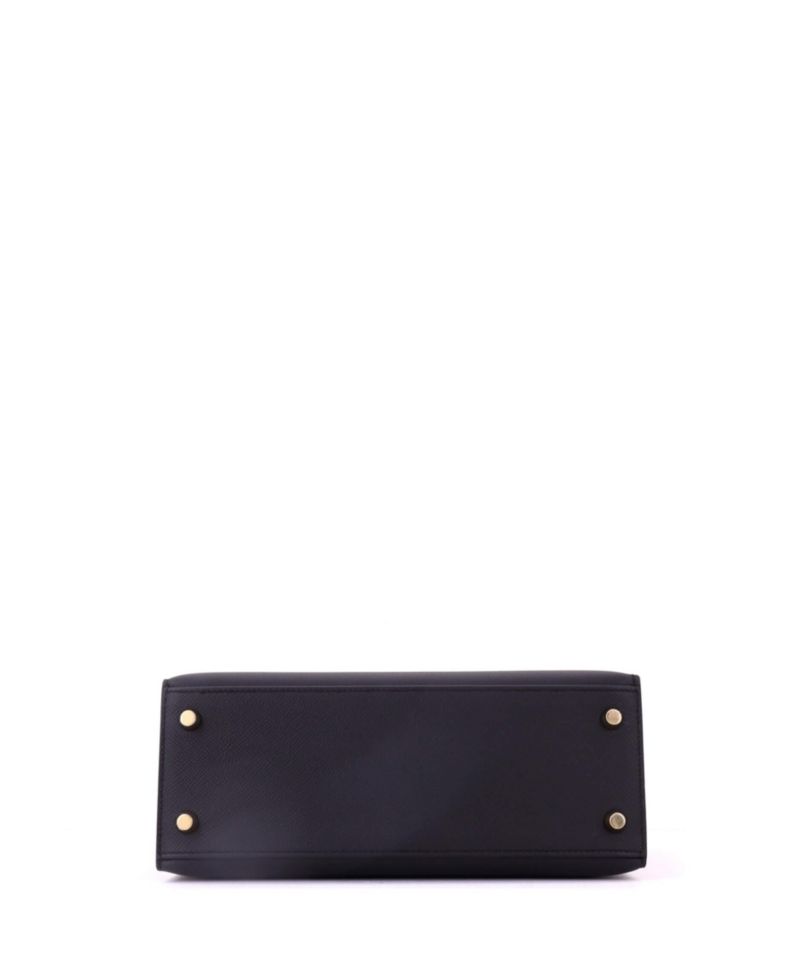 Pre-Owned Hermes Kelly 25 Handbag Black Epsom with Gold Hardware