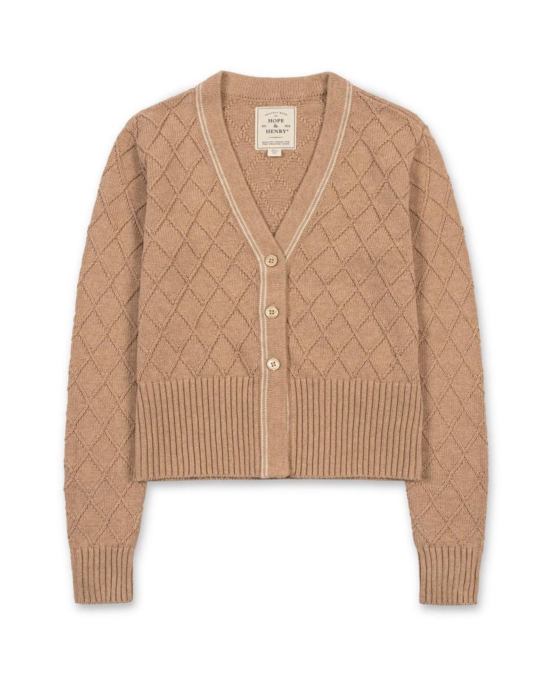 Women's V-Neck Long-Sleeve Button-Front Cardigan