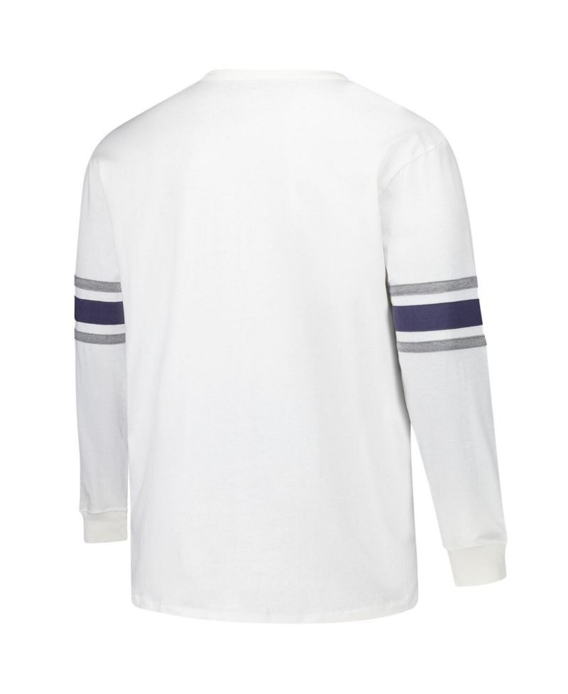 47 Brand Men's White Dallas Cowboys Big & Tall Premier Brex Long Sleeve T-Shirt