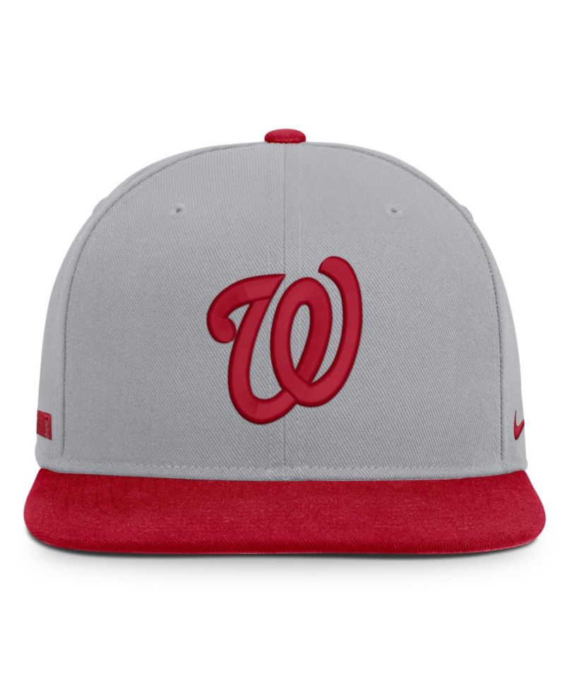 Men's Gray/Red Washington Nationals Primetime Pro Dri-FIT snapback Hat