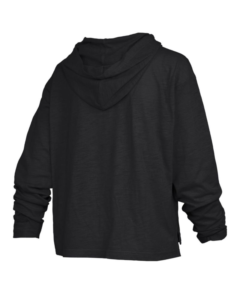 Women's Black Ohio State Buckeyes Castillo Slub Waist Length Long Sleeve Hoodie T-Shirt
