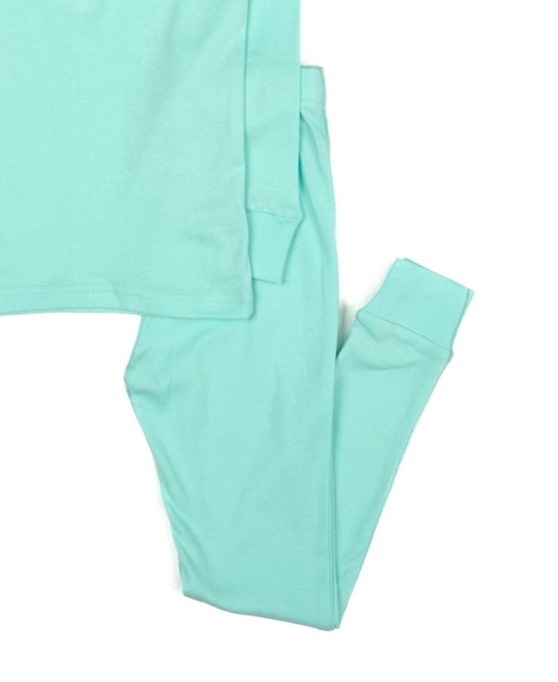 Toddler Matching Family Two Piece Cotton Long Sleeve Solid Color Pajamas 2T-5T