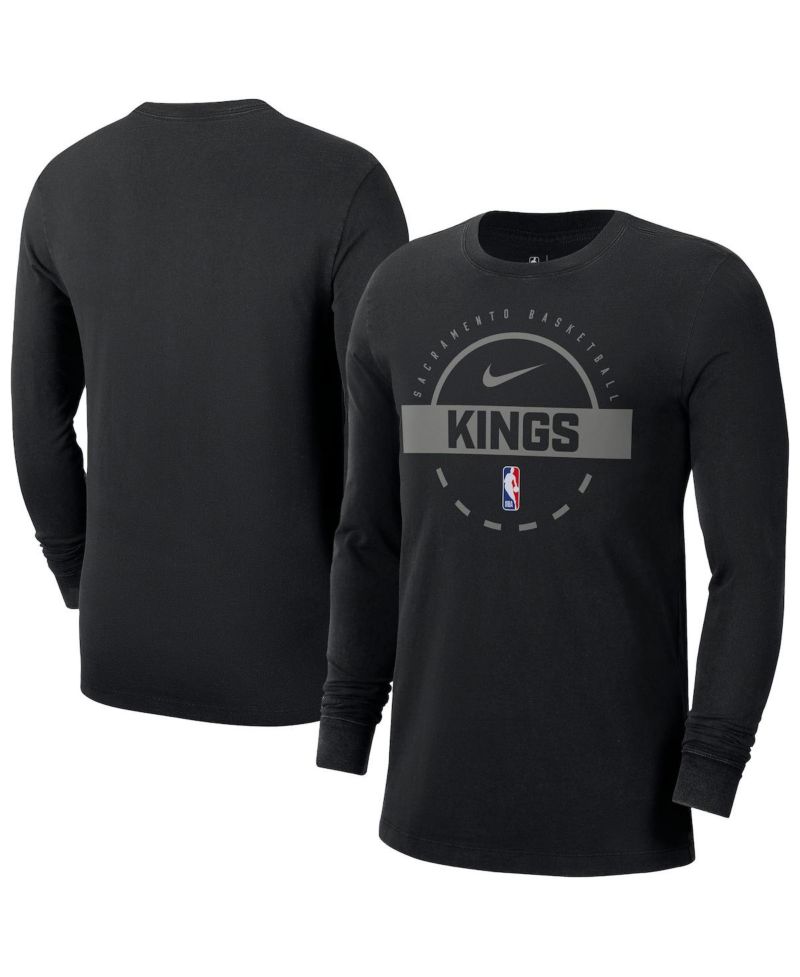 Men's Black Sacramento Kings Authentic Long Sleeve Practice T-Shirt