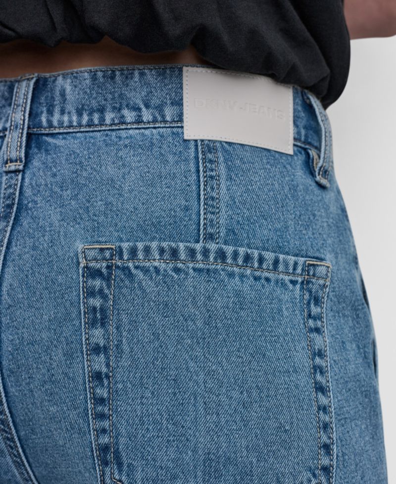 Women's High-Rise Ankle Wide-Leg Utility Cotton Jeans